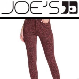 NWT JOE'S Jeans Twisted Leopard Sequoia The Charlie High Rise Skinny Ankle Jeans